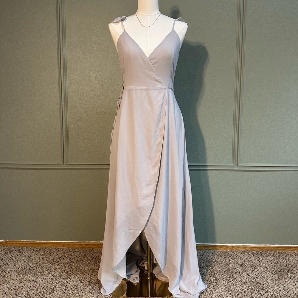 Lulus Here’s to Us Wrap Maxi Dress with Flutter Sleeve Detailing